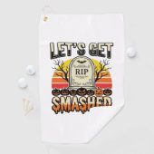 Serviette De Golf Drôle de Halloween Casse-gueule Design de Cimetièr (En situation)