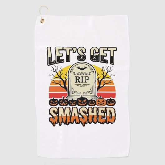 Serviette De Golf Drôle de Halloween Casse-gueule Design de Cimetièr (Devant)