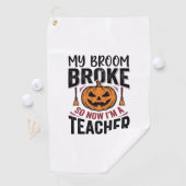 Serviette De Golf Drôle de professeur d'Halloween Balai cassé Vector (En situation)