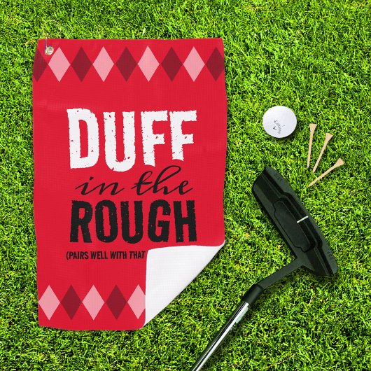 Serviette De Golf Drôle de Rouge Argyle Duff dans le Brut
