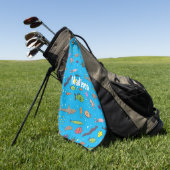 Serviette De Golf Drôle des créatures marines dessin motif (Vert)