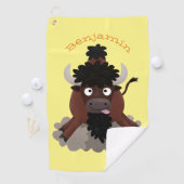 Serviette De Golf Drôle dessin animé de bison de buffle (En situation)