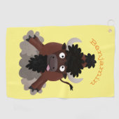 Serviette De Golf Drôle dessin animé de bison de buffle (Horizontal)