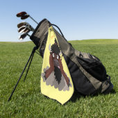 Serviette De Golf Drôle dessin animé de bison de buffle (Vert)