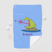 Serviette De Golf Drôle dessin animé de grenouille et mouche (En situation)