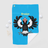 Serviette De Golf Drôle dessin animé de Magpie australienne (En situation)