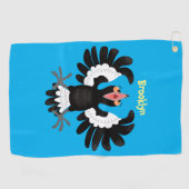 Serviette De Golf Drôle dessin animé de Magpie australienne (Horizontal)