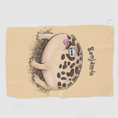 Serviette De Golf Drôle dessin de grenouille à pluie dans le désert (Horizontal)