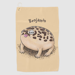 Serviette De Golf Drôle dessin de grenouille à pluie dans le désert