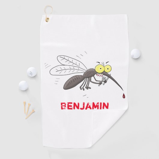 Serviette De Golf Drôle dessin d'insecte moustique (En situation)