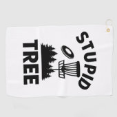 Serviette De Golf Drôle Disque Golf Devis Stupid Tree (Horizontal)