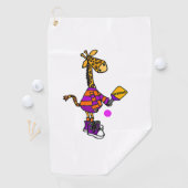 Serviette De Golf Drôle Giraffe Jouer Pickleball (En situation)