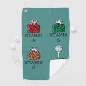 Serviette De Golf Drôle Golfer Vitamin Tee Cartoon Golf Serviette (En situation)
