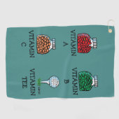Serviette De Golf Drôle Golfer Vitamin Tee Cartoon Golf Serviette (Horizontal)