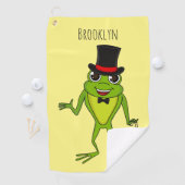 Serviette De Golf Drôle grenouille avec chapeau dessus dessin animé (En situation)