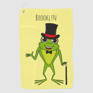 Serviette De Golf Drôle grenouille avec chapeau dessus dessin animé