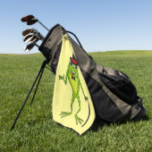Serviette De Golf Drôle grenouille avec chapeau dessus dessin animé (Vert)