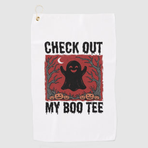 Serviette De Golf Drôle Halloween Fantôme Boo Tee Vintage Vector Con