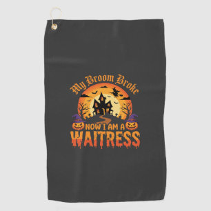 Serviette De Golf Drôle Halloween Serveuse Mon Balai Est Cassé Desig