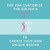 Serviette De Golf Drôle Humoristique Golf Grip Rip Femmes Turquoise 