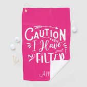 Serviette De Golf Drôle Humour rose et blanc femmes (En situation)