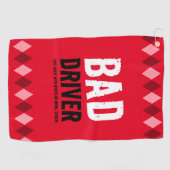 Serviette De Golf Drôle Jacquard rouge mauvais conducteur ... (Horizontal)