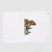 Serviette De Golf Drôle Labradoodle Bigfoot Chien Marche Chien Maman (Horizontal)