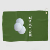 Serviette De Golf Drôle Lave-Linge Vert Vos Boules De Golf (Horizontal)