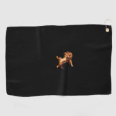Serviette De Golf Drôle Long Haired Dachshund Doxie Dabbing Chien Ho (Horizontal)