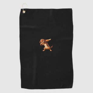 Serviette De Golf Drôle Long Haired Dachshund Doxie Dabbing Chien Ho
