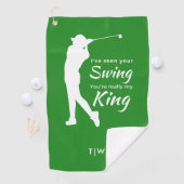 Serviette De Golf Drôle Male Golf Citation J'ai vu votre voile (En situation)