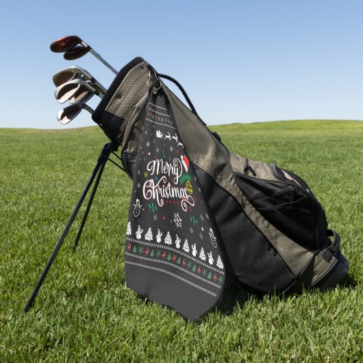 Serviette De Golf Drôle Mauvais Joyeux Noël (Vert)