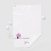 Serviette De Golf Drôle mignon Bubblegum Birds sur un fil blanc (En situation)