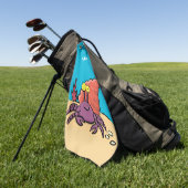 Serviette De Golf Drôle mignon caricature pourpre crabe ermite (Vert)