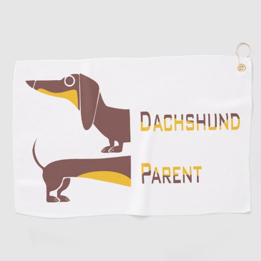 Serviette De Golf Drôle mignon dachshund pour parent chien long (Horizontal)