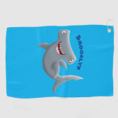 Serviette De Golf Drôle mignon requin marteau dessin animé (Horizontal)