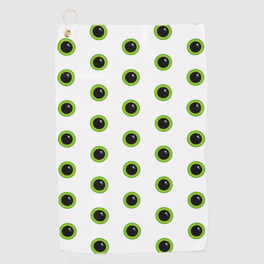 Serviette De Golf Drôle Mignonne Yeux verts (Devant)