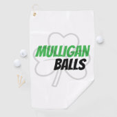 Serviette De Golf Drôle Mulligan Balls Green Irish Clover (En situation)