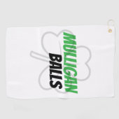 Serviette De Golf Drôle Mulligan Balls Green Irish Clover (Horizontal)