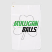 Serviette De Golf Drôle Mulligan Balls Green Irish Clover (Devant)