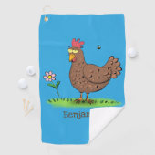Serviette De Golf Drôle poulet rustique whimsical dessin animé (En situation)