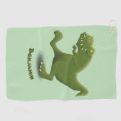 Serviette De Golf Drôle T rex dinosaure dessin animé humour (Horizontal)