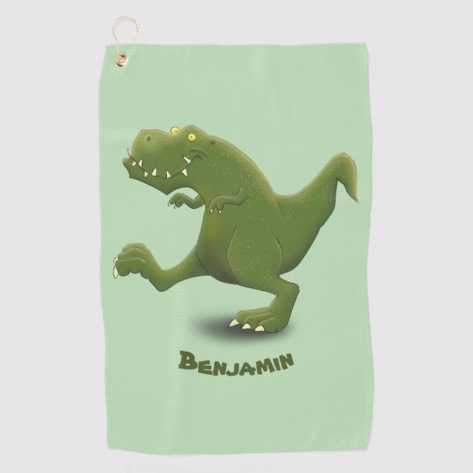Serviette De Golf Drôle T rex dinosaure dessin animé humour (Devant)