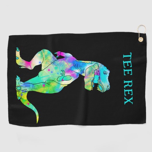 Serviette De Golf Drôle Tee Rex Dinosaur Papa plaisanter (Horizontal)