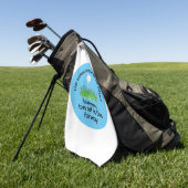 Serviette De Golf Drôle Teinture off bleu vert noir blanc (Vert)