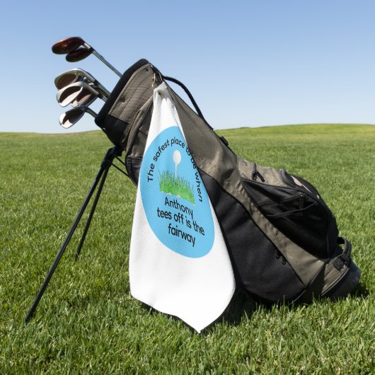 Serviette De Golf Drôle Teinture off bleu vert noir blanc (Vert)