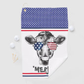 Serviette De Golf Drôle vache hipster américaine (En situation)