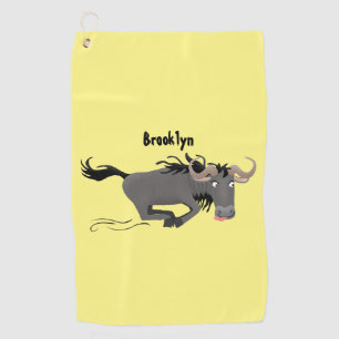 Serviette De Golf Drôle wildebeest tourner dessin animé illustration