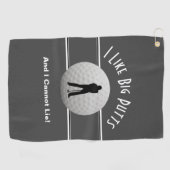 Serviette De Golf Drôles de Gray Hommes J'aime les longs putts  (Horizontal)