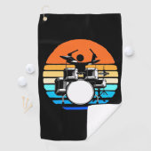 Serviette De Golf Drummer Retro Vintage (En situation)